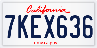 CA license plate 7KEX636