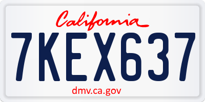 CA license plate 7KEX637