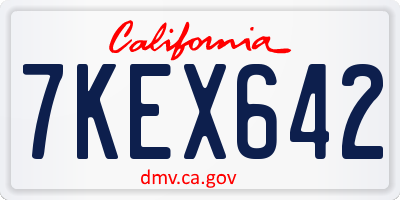 CA license plate 7KEX642
