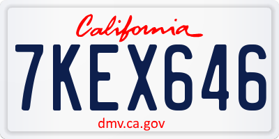 CA license plate 7KEX646