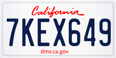CA license plate 7KEX649
