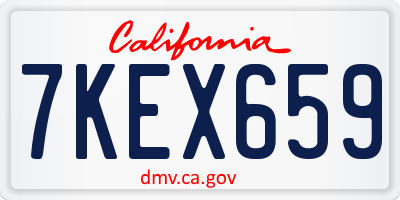 CA license plate 7KEX659