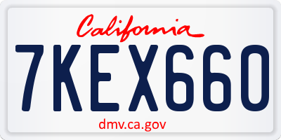 CA license plate 7KEX660
