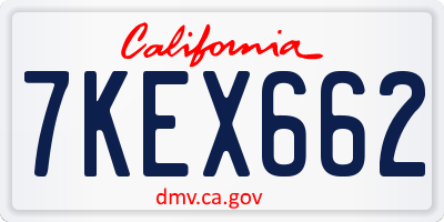 CA license plate 7KEX662