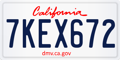 CA license plate 7KEX672