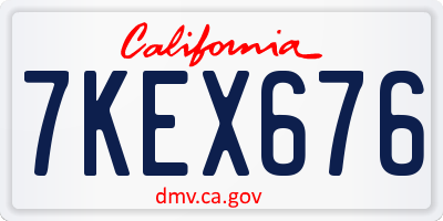 CA license plate 7KEX676