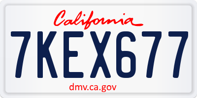 CA license plate 7KEX677