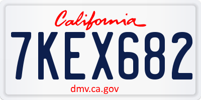 CA license plate 7KEX682