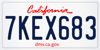 CA license plate 7KEX683