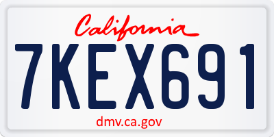 CA license plate 7KEX691
