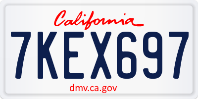 CA license plate 7KEX697