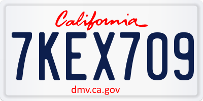 CA license plate 7KEX709