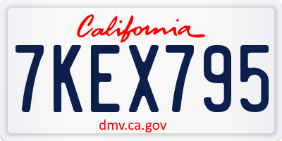 CA license plate 7KEX795