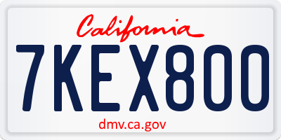 CA license plate 7KEX800