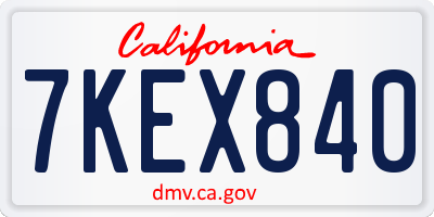 CA license plate 7KEX840