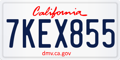 CA license plate 7KEX855