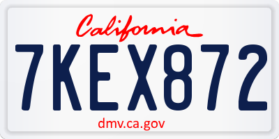 CA license plate 7KEX872