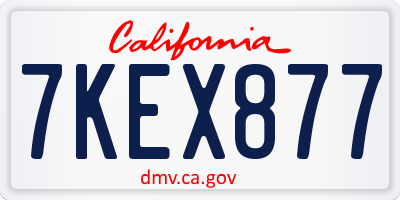 CA license plate 7KEX877