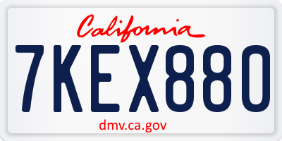 CA license plate 7KEX880