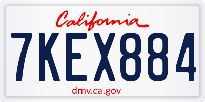 CA license plate 7KEX884