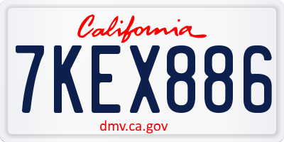 CA license plate 7KEX886