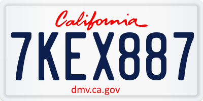 CA license plate 7KEX887