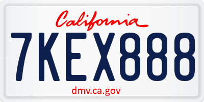 CA license plate 7KEX888