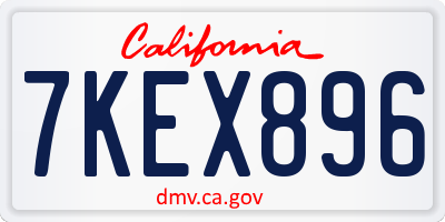 CA license plate 7KEX896