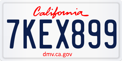 CA license plate 7KEX899
