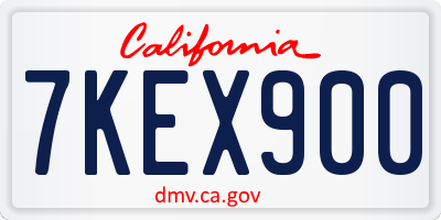 CA license plate 7KEX900