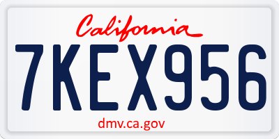 CA license plate 7KEX956