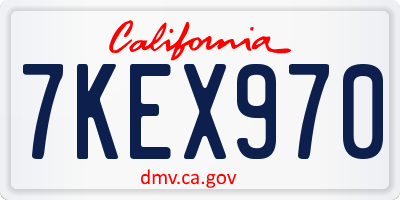 CA license plate 7KEX970