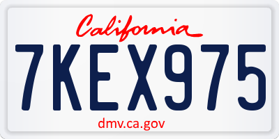 CA license plate 7KEX975