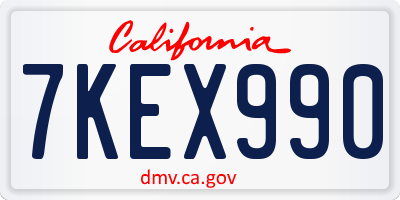 CA license plate 7KEX990