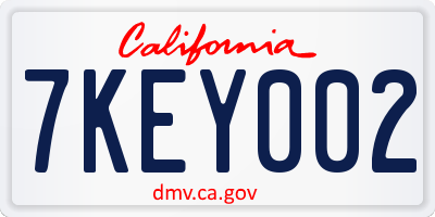 CA license plate 7KEY002