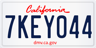 CA license plate 7KEY044