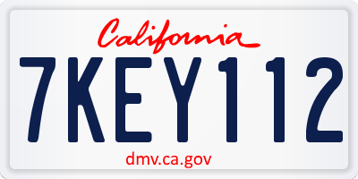 CA license plate 7KEY112