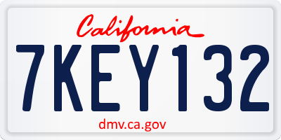 CA license plate 7KEY132