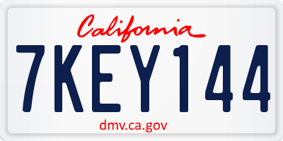 CA license plate 7KEY144