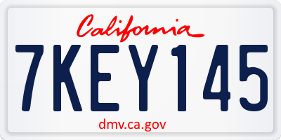 CA license plate 7KEY145