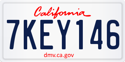 CA license plate 7KEY146