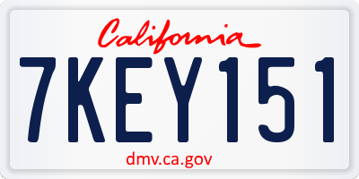CA license plate 7KEY151