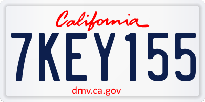 CA license plate 7KEY155