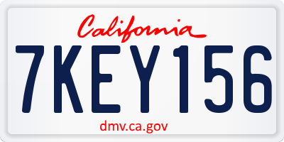 CA license plate 7KEY156