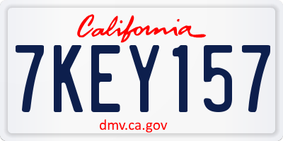 CA license plate 7KEY157