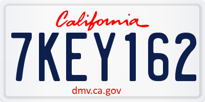 CA license plate 7KEY162