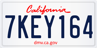 CA license plate 7KEY164