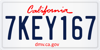 CA license plate 7KEY167