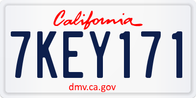 CA license plate 7KEY171