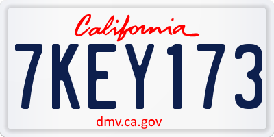 CA license plate 7KEY173